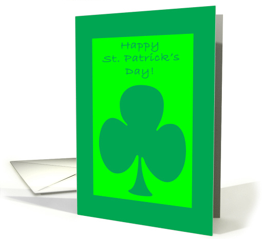 Grandson Happy St.Patrick's Day Big Green Shamrock Irish blessing card