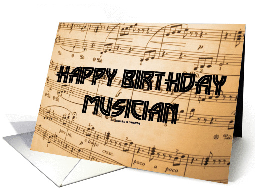 Happy Birthday Musician (Musical Notes Background) card (851308)