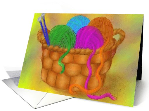 Grandma - Birthday Basket of Yarn card (615442)