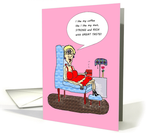 HOT MAMA'S MEN AND COFFEE FUNNY BIRTHDAY card (1147978)
