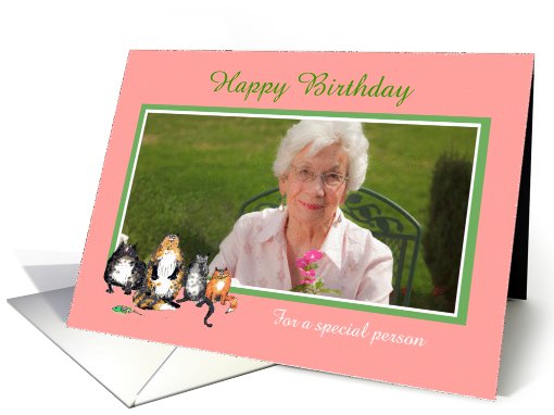 Happy Birthday, pink frame,For a special person, custom... (853019)