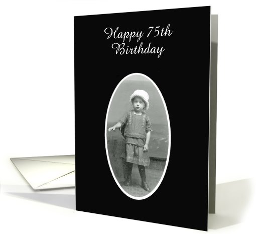 Custom card, happy Birthday, with little vintage girl. card (897652)