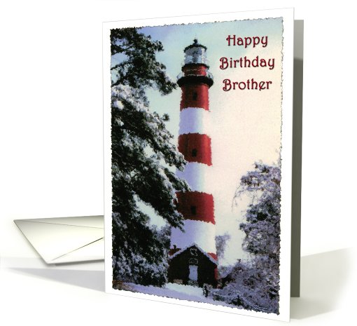 Happy Birthday Brother lighthouse card (623167)