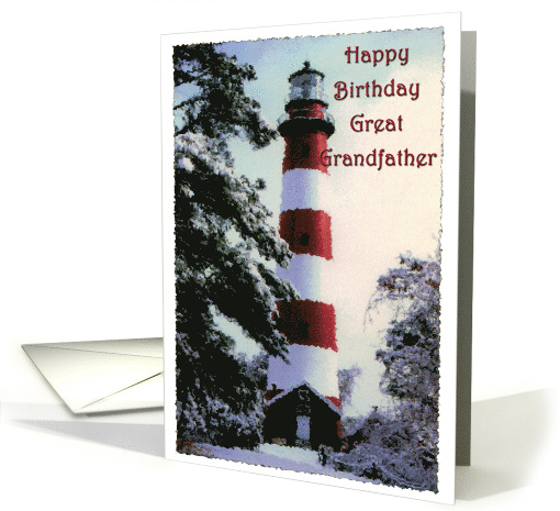 Happy Birthday Great Grandfather lighthouse card (623168)