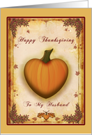 Happy Thanksgiving To My Husband To My Husband Happy Thanksgiving - Pumpkin Heart, Leaves,... (703825)