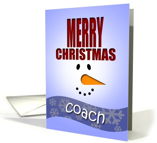 Merry Christmas Coach-Snowman face and hat card (674824)