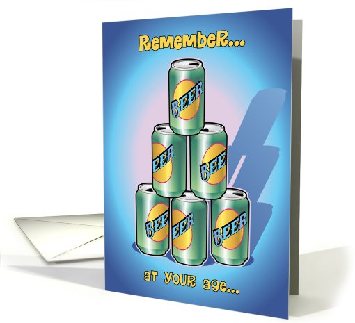 Happy Birthday, Food Pyramid of Beer Cans card (655258)