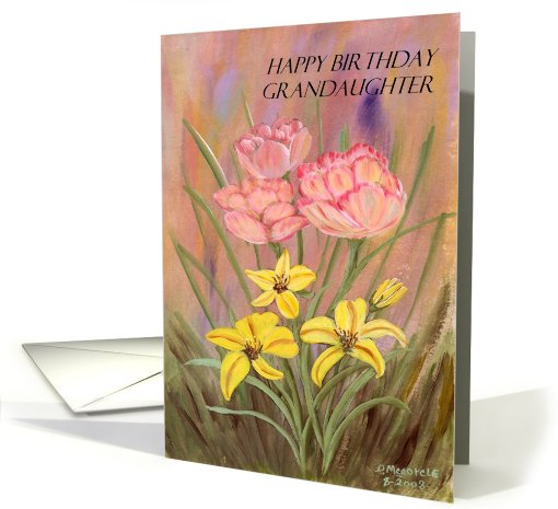 Birthday Grandaughter, Pink and yellow... (642883)