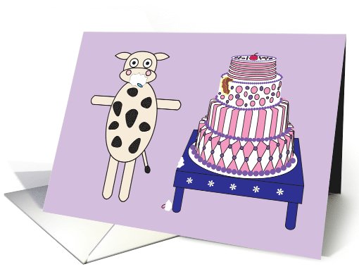 Happy Birthday with cow card (645229)