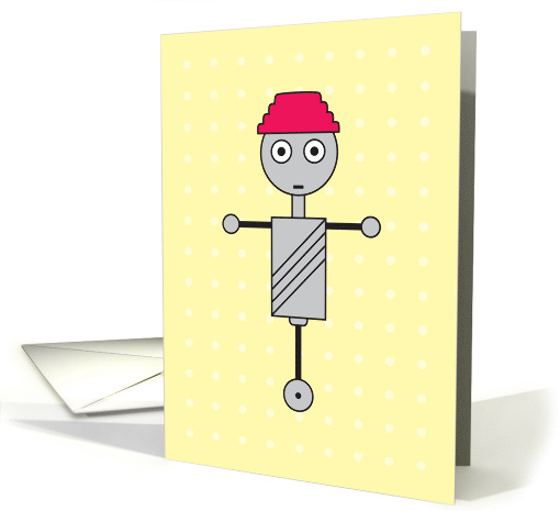 Blank notecard with robot card (654254)