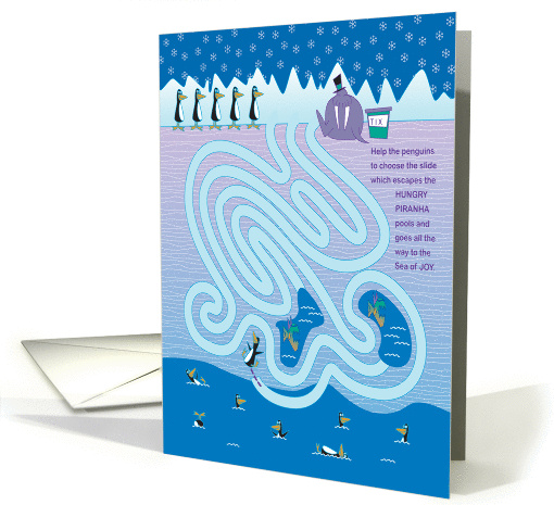 Penguin Park Maze - Birthday card (989693)