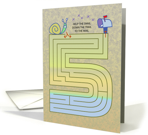 Snail Mail Maze - Five Year Old Birthday card (989703)