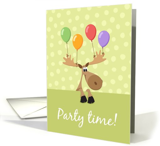 Birthday Party Invitation, Cute cartoon moose card (654019)
