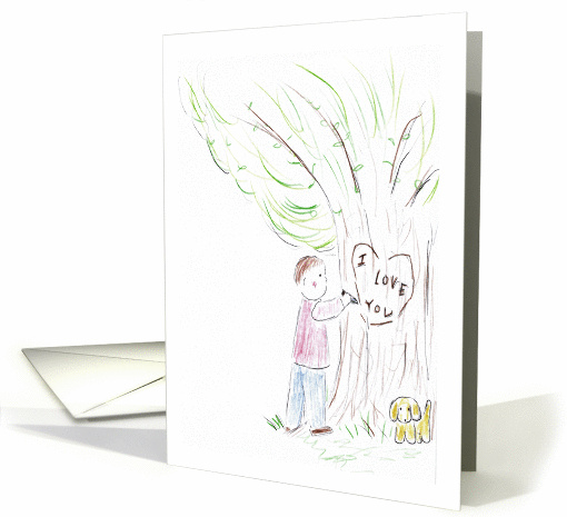 Love Message on a Tree for Wife card (657604)