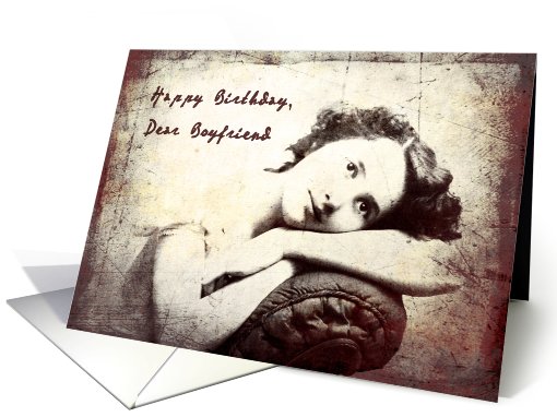 Happy Birthday, Boyfriend - Vintage card (664329)