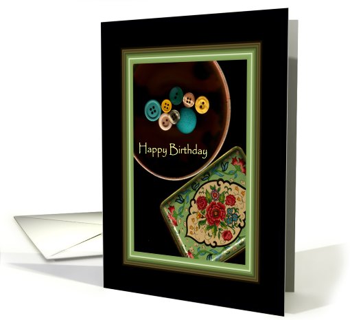 Buttons and Box Birthday card (701529)