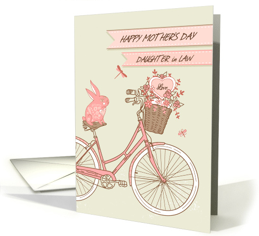 Mother's Day for Daughter in Law Retro Bicycle with Flower Basket card