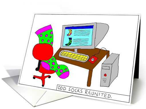Birthday Humorous cartoon: Odd Socks card (687993)