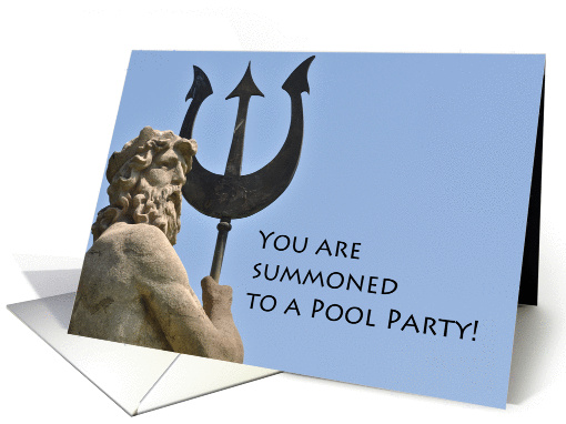 Pool Swimming Party Poseidon Statue card (728406)