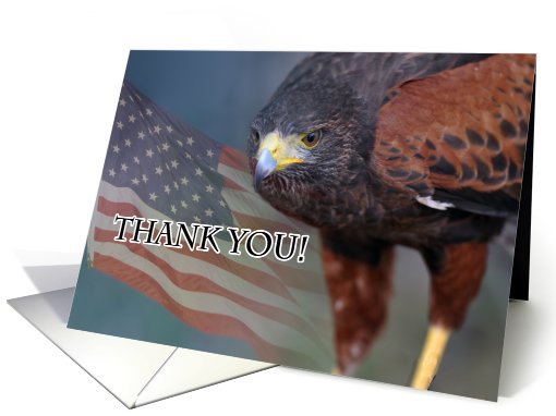 Thank you military for looking over United States hawk card (819264)