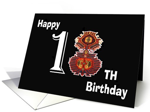 Happy 18th Birthday Son traditional carpet flower card (706609)