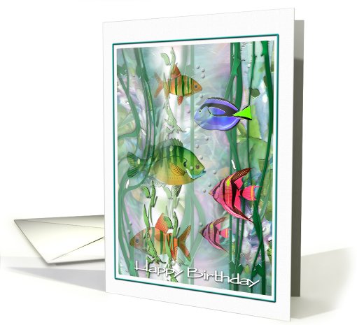 Birthday tropical Fishes, Colorful Birthday ART card (769148)