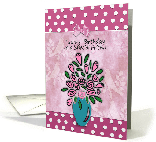 Birthday to Special Friend, bow art and design card (923897)