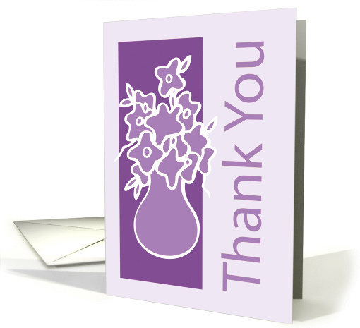 Thank You for your Thoughtfulness Flowers in Vase card (818998)