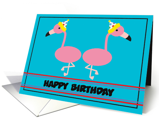 Happy Birthday Flamingo Customizable card (1169110)