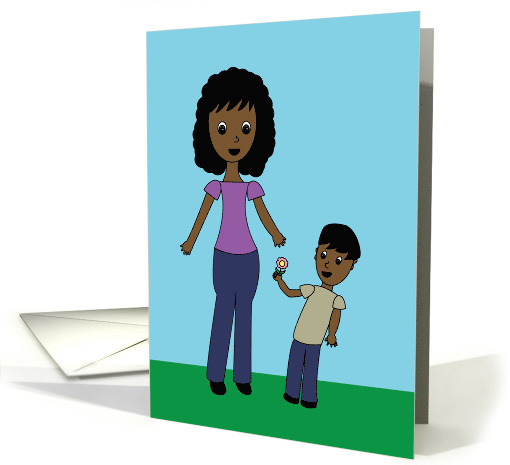 For Mom on Mother's Day from Son African American Black card (1563390)