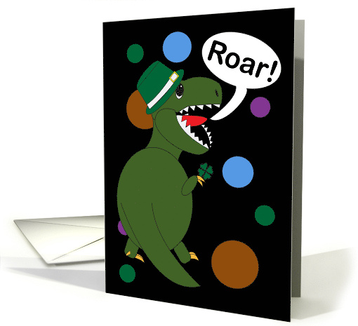 St Patrick's Day Funny Cartoon Dinosaur Roar card (1742598)
