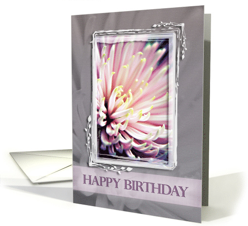 Happy Birthday Pink Chrysanthemum card (814772)