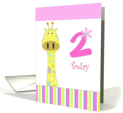2nd birthday giraffe card (760899)