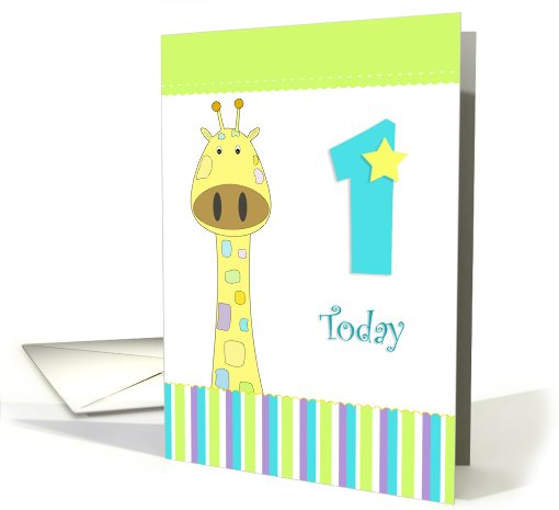 1st birthday giraffe card (760921)