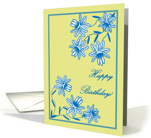 Jacobean Floral Design - Happy Birthday to Someone Very Special card