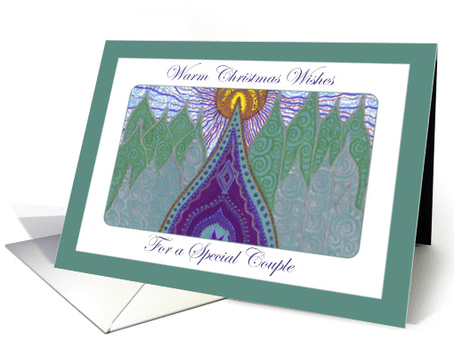 Warm Christmas Wishes for Special Couple Whimsical Evergreens card