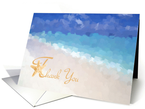 Thank you for making a difference, abstract sand, sea and sky card