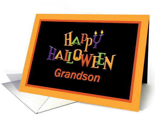 Colorful Happy Halloween Grandson card (1093618)
