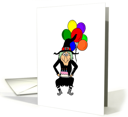 Happy Birthday You Old Witch, Witch with Cake card (831143)