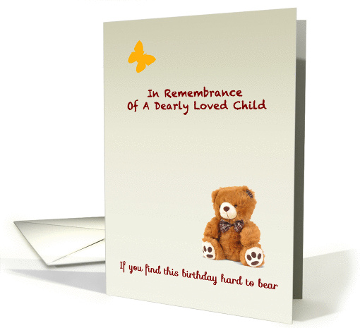 Child remembrance for birthday, teddy bear, card (933966)