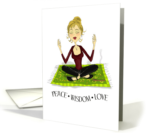 Yoga Birthday Girl Wisdom, Peace and Love card (1286684)