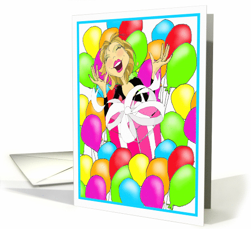 Colorful Balloons and Present Happy Birthday Wishes card (821565)