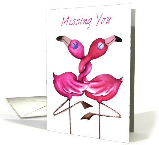 Missing You Friend - Entwined Flamingos - Crimson Kisses Range card