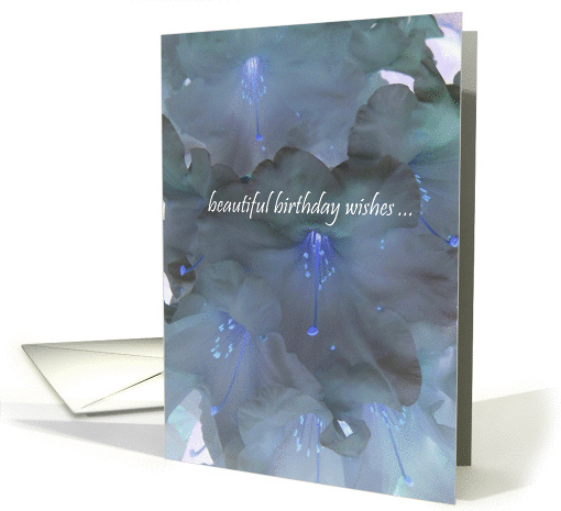 Beautiful Birthday Wishes Blue Flowers Modern Photograph card (937318)