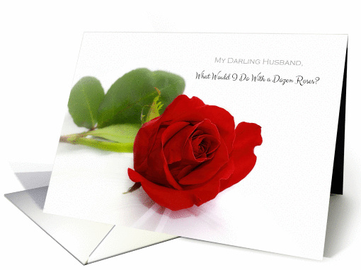 Sentimental Husband Wedding Anniversary With Red Rose card (1122216)