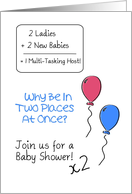 Double baby shower invitations for sisters sales