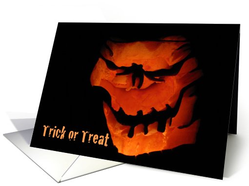 Scary Pumpkin Trick-or-Treat for Halloween card (822809)