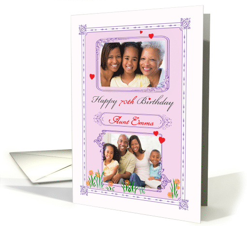 Birthday Hearts and Flowers Customizable card (1490484)