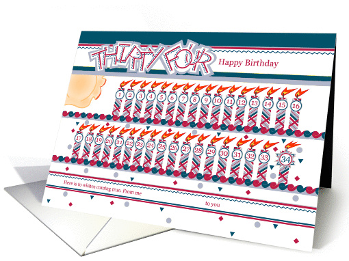 Happy 34th Birthday, Cake with 34 Candles card (842896)