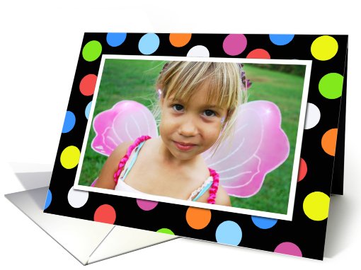 Happy Birthday Colorful Polka Dots Photo card (879857)